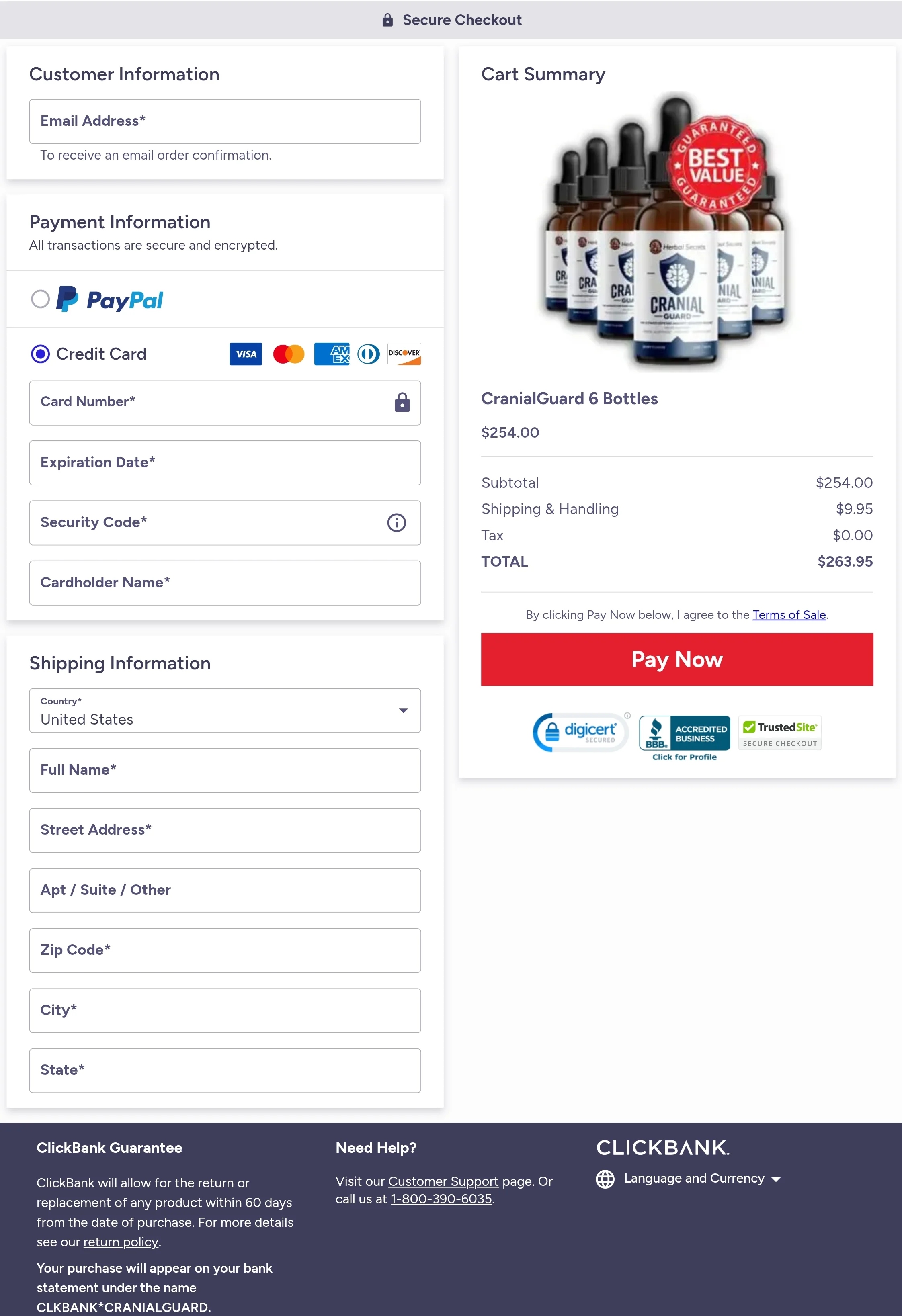 Cranial Guard order form